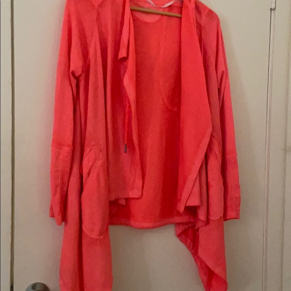 Calvin Klein hot pink top with hood and pockets